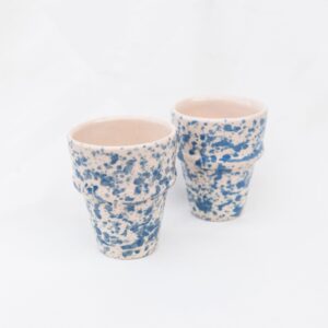 2 Tazas Mini Café Granito Azul - Colección Marrakech