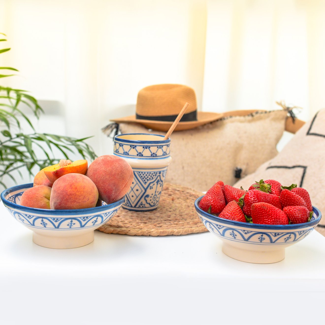 Bowl Grande / Ensaladera de Cerámica Azul Cobalto - Colección Marrakech - Image 2