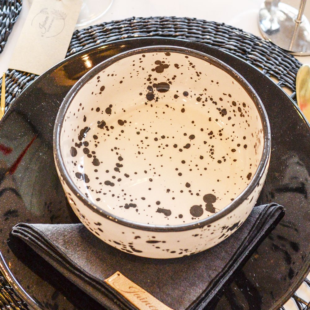 Bowl Recto Grande / Ensaladera Granito Negro - Colección Meknes