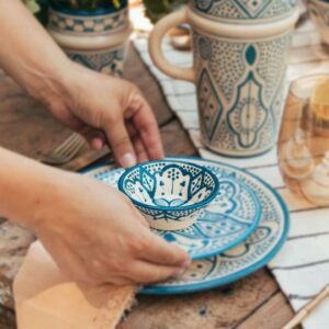 3 Mini Bowls de Cerámica Azul - Colección Marrakech