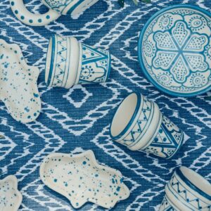 2 Tazas Mini Café de Cerámica Azul - Marrakech