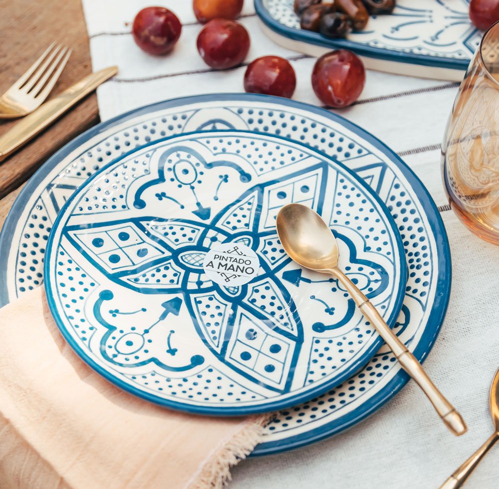 Plato Grande Azul - Colección Marrakech