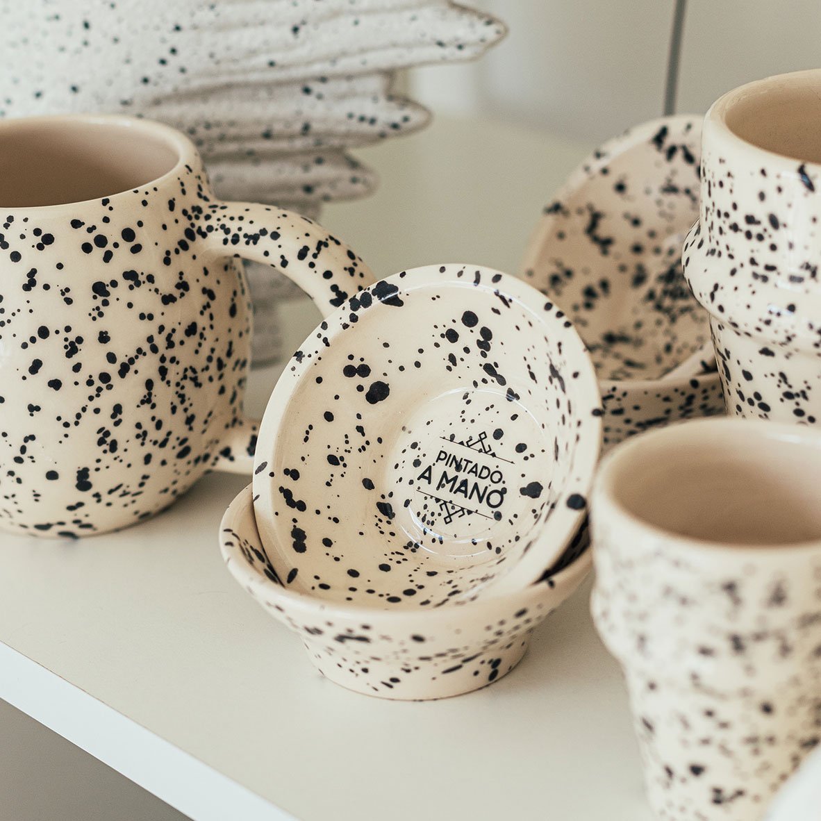 3 Mini Bowls de Cerámica Negro Granito - Colección Meknes