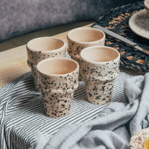 2 Tazas Mini Café Granito Negro - Colección Meknes