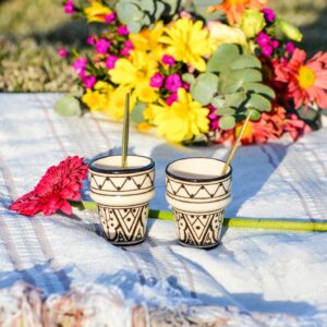 2 Tazas Mini Café de Cerámica Negro - Fez