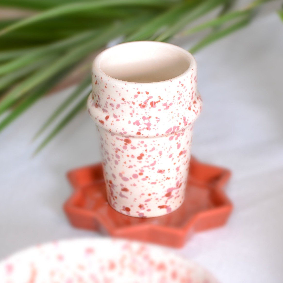 Taza / Vaso XL Granito Coral y Rubi - Colección Tanger