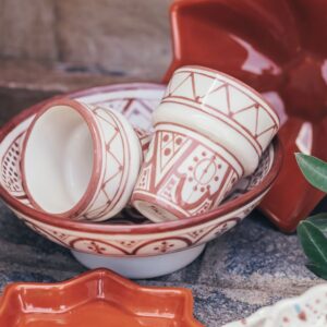 2 Tazas Mini Café de Cerámica Terracota - Colección Zagora