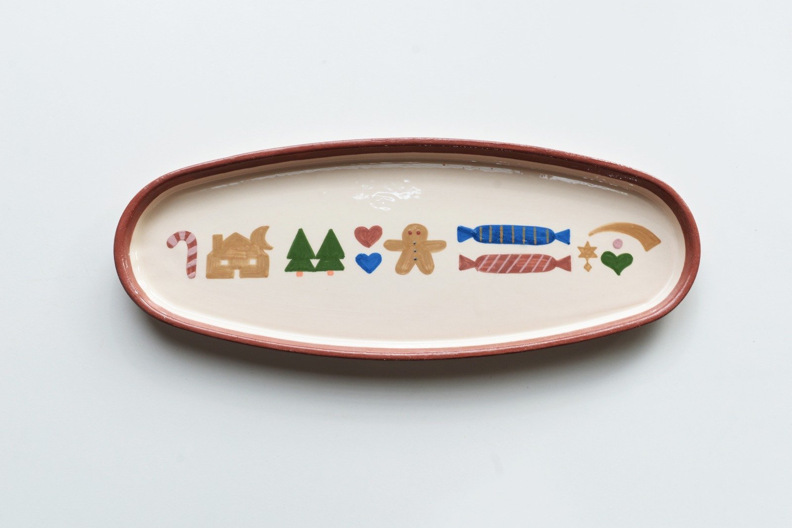 Bandeja Ovalada Motivos Navideños - Colección Navidad 2025