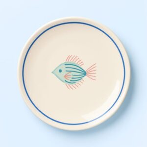 Plato Mediano Pez Turquesa - Colección Mare