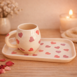 Set Taza Tanit Bandeja Recta - Serie Corazón